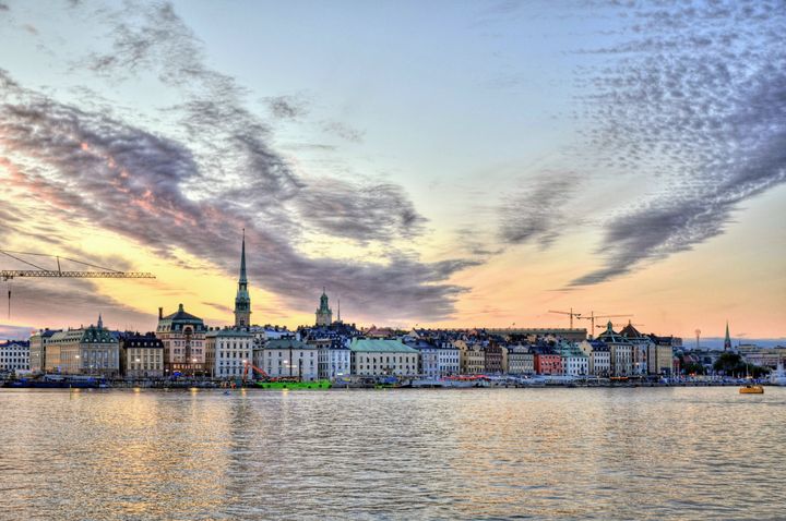 Skyline of Stockholm City, shown from afar