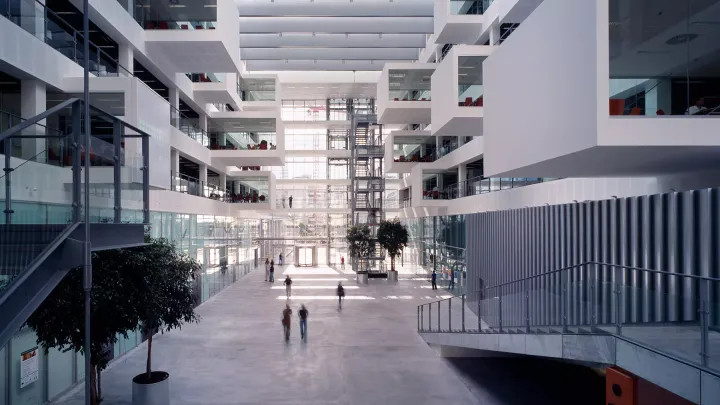 Students walking on campus at the IT University of Copenhagen