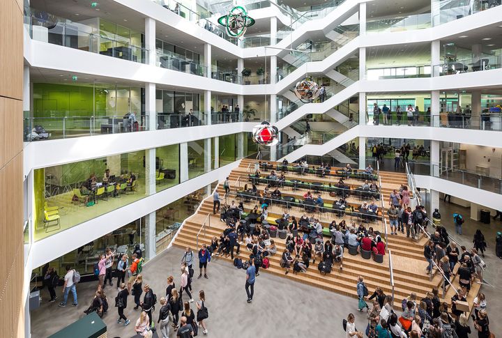 Inside a building in Aarhus University, located in Aarhus, Denmark