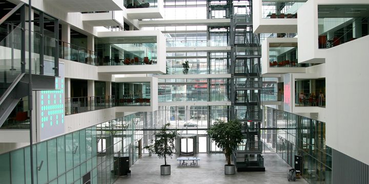 Internal short of one of the buildings at IT University of Copenhagen in Denmark