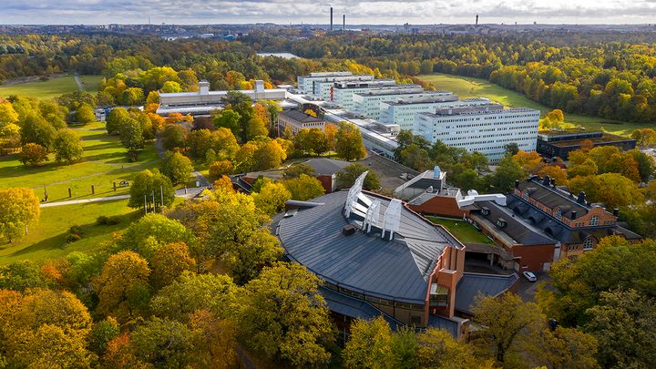 Aerial view of Stockholm University in Sweden